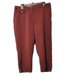 EP Pro Golf Capri Cropped Pants High Rise Checkered Plaid Red Black Womens Sz 14